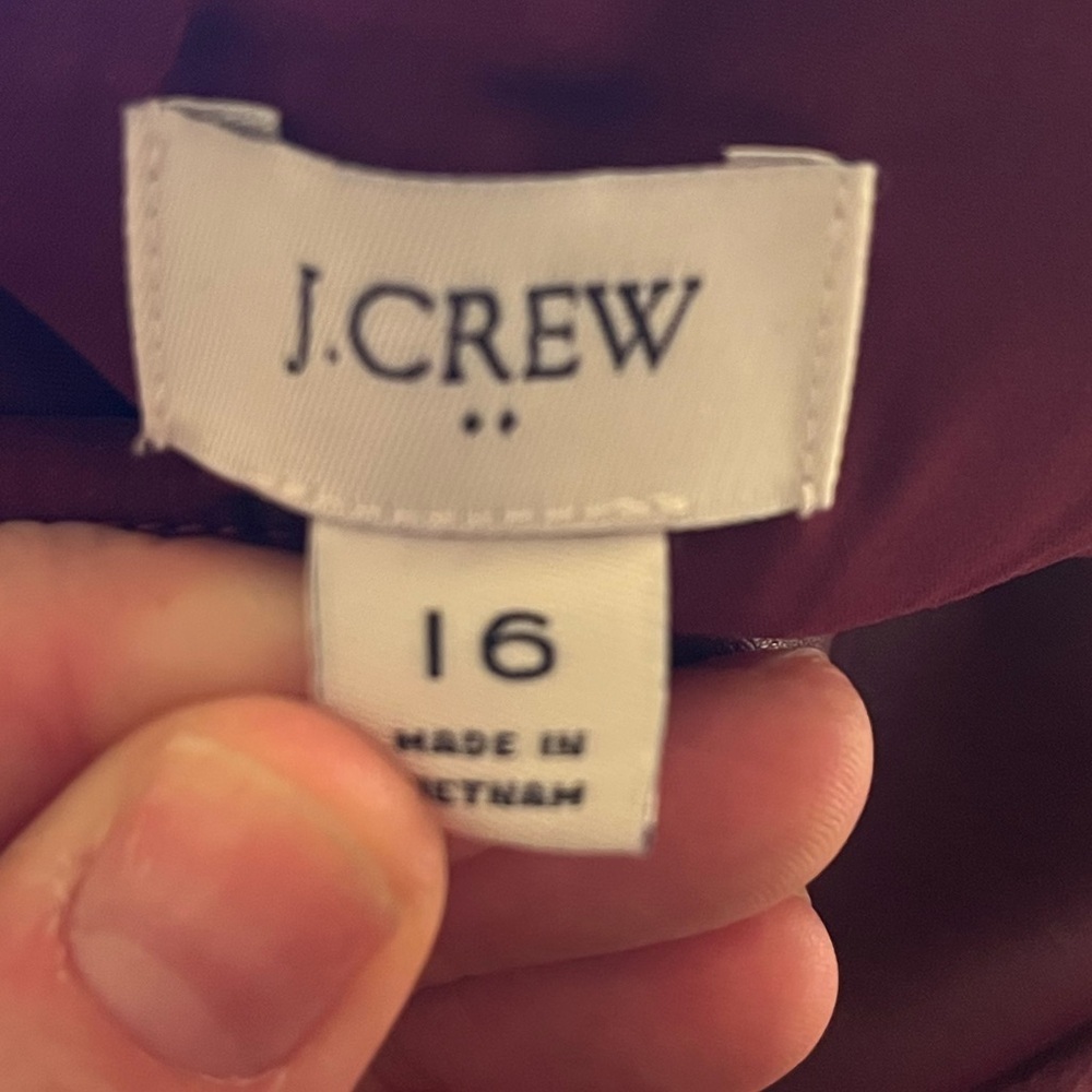 NWT J.Crew Burgundy Faux Leather Pencil Skirt Lined Classic Midi Size 16 - Picture 5 of 5